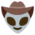 cara con sombrero de vaquero + alienígena
