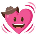 Gesicht mit Cowboyhut + schlagendes Herz