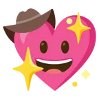 Gesicht mit Cowboyhut + funkelndes Herz