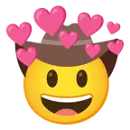 Gesicht mit Cowboyhut + Herz mit Pfeil