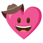 Gesicht mit Cowboyhut + Herz mit Schleife