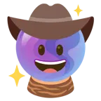 Gesicht mit Cowboyhut + Kristallkugel