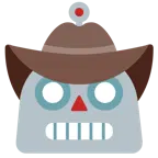 cara con sombrero de vaquero + robot