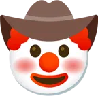 cara con sombrero de vaquero + cara de payaso