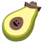 Gesicht mit Cowboyhut + Avocado