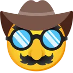 cara con sombrero de vaquero + cara disfrazada