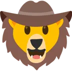 Gesicht mit Cowboyhut + Löwe
