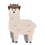 Gesicht mit Cowboyhut + Lama