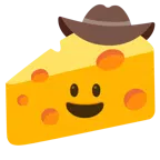 Gesicht mit Cowboyhut + Käsestück