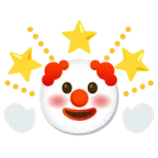 cara de payaso + estrella brillante