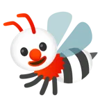 cara de payaso + abeja
