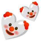 cara de payaso + dos corazones