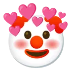 cara de payaso + corazón con flecha