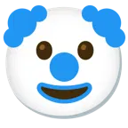 Clown-Gesicht + blaues Herz