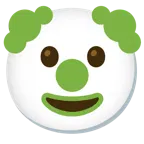 Clown-Gesicht + grünes Herz