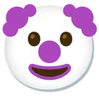 Clown-Gesicht + lila Herz