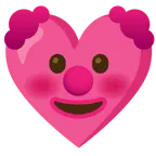 cara de payaso + corazón con lazo