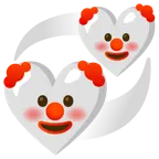 cara de payaso + corazones giratorios