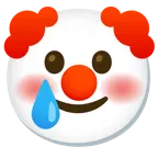 cara de payaso + cara sonriente con lágrima