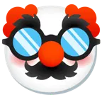 cara de payaso + cara disfrazada