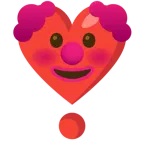 cara de payaso + exclamación de corazón