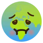 würgendes Gesicht + Globus mit Europa und Afrika