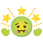 würgendes Gesicht + funkelnder Stern