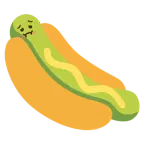 würgendes Gesicht + Hotdog