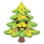 würgendes Gesicht + Nadelbaum
