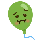 würgendes Gesicht + Luftballon