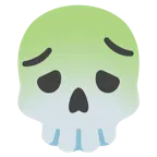 würgendes Gesicht + Totenkopf