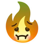 würgendes Gesicht + Feuer
