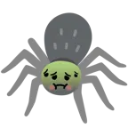 würgendes Gesicht + Spinne