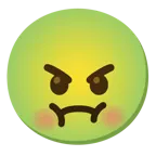 würgendes Gesicht + verärgertes Gesicht