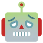 würgendes Gesicht + Roboter