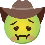würgendes Gesicht + Gesicht mit Cowboyhut