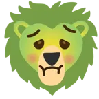 würgendes Gesicht + Löwe