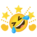 وجه ضاحك يتدحرج على الأرض + نجم ساطع