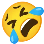 وجه ضاحك يتدحرج على الأرض + وجه متعب