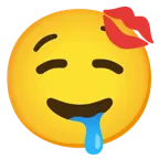 salya akıtan yüz + öpücük izi