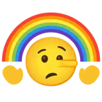 faccina bugiarda + arcobaleno