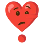faccina bugiarda + punto esclamativo a cuore