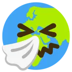 niesendes Gesicht + Globus mit Europa und Afrika
