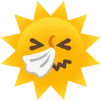 niesendes Gesicht + Sonne mit Gesicht