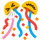 niesendes Gesicht + Konfettiball