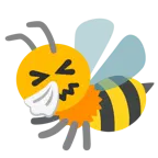 niesendes Gesicht + Biene