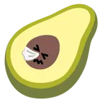 niesendes Gesicht + Avocado