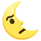 face with raised eyebrow + last quarter moon face