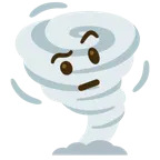 face with raised eyebrow + tornado