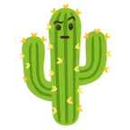 face with raised eyebrow + cactus